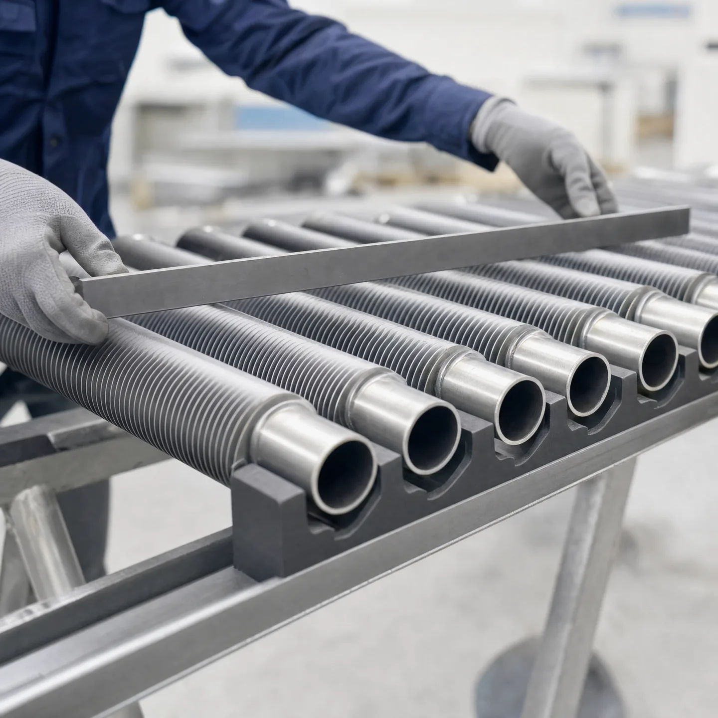 Illustrative aligned tube ends prepared for a later connection stage